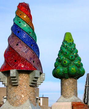 Palau Guell chimney sculptures